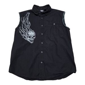 Harley-Davidson Denim, Men's Large, Button-up, Black